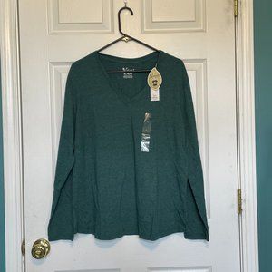 Womens  long-sleeve top, NWT,  Deep Teal, Size XL